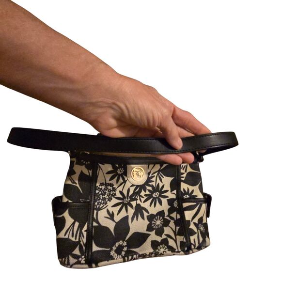 VTG Spartina 449 Duffle Bag & Makeup/Travel Bag Linen Leather Retired RARE - Picture 11 of 16